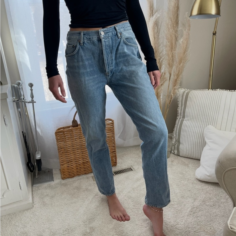 Agolde Blue Straight Leg Jeans